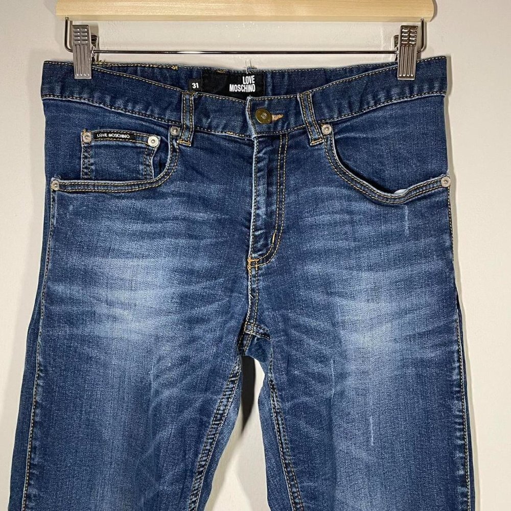 Love Moschino Distressed Straight Leg Jean size 31 - Picture 3 of 7